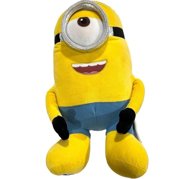 Minion Build a Bear Plush toy Stuart smiling stuffed animal yellow blue - Picture 8 of 8